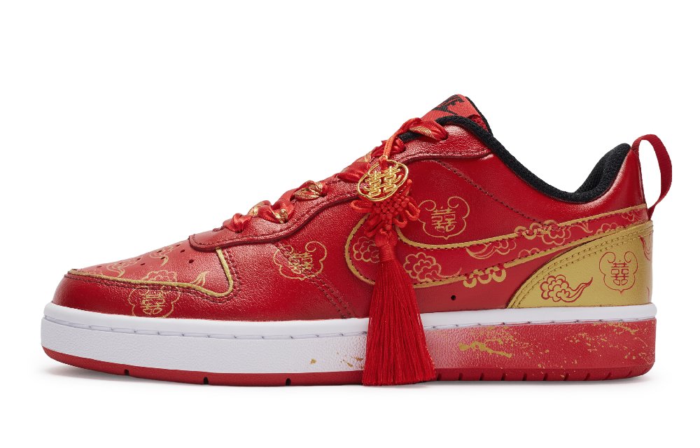 Nike Court Borough Skateboard Shoes Women's Low-Top Red