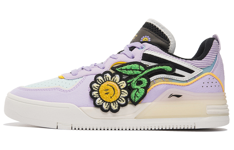 LiNing V1 Slip Resistant, Abrasion Resistant, Lightweight Low top Skateboard Shoes Women's Lilac