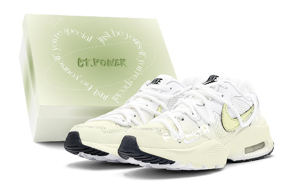 Nike Air Max Fusion Anti-Slip And Wear-Resistant Breathable Low-Top Casual Running Shoes Women's Yellow White