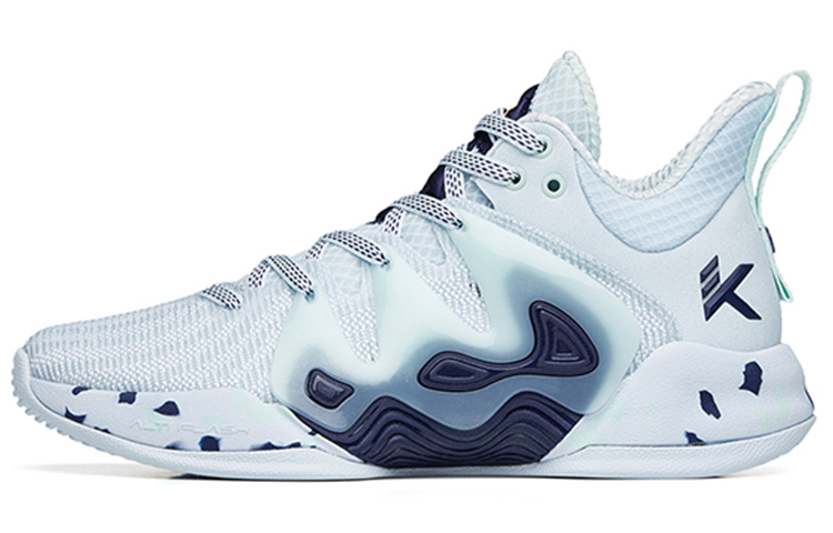 Anta Mountain 1 Wear-Resistant Slip-Resistant Low-Top Performance Basketball Shoes Men's Gray Blue