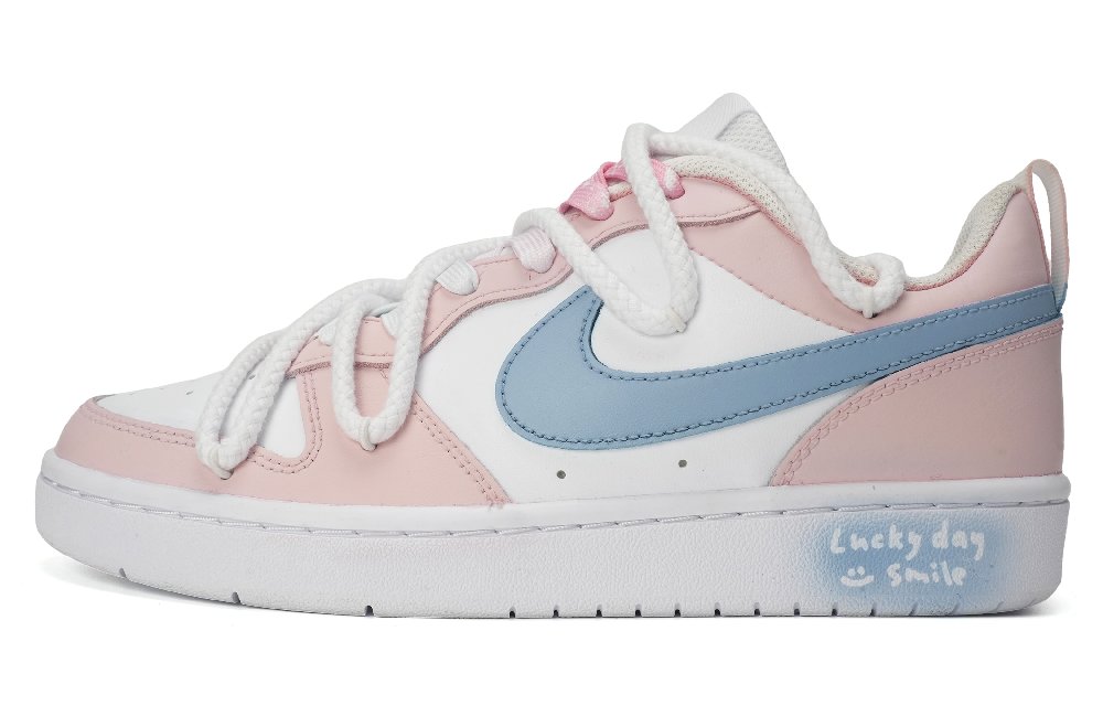 Nike Court Borough Dream Macarons Anti-Slip Wear-Resistant Low-Top Skateboard Shoes GS Pink Blue White