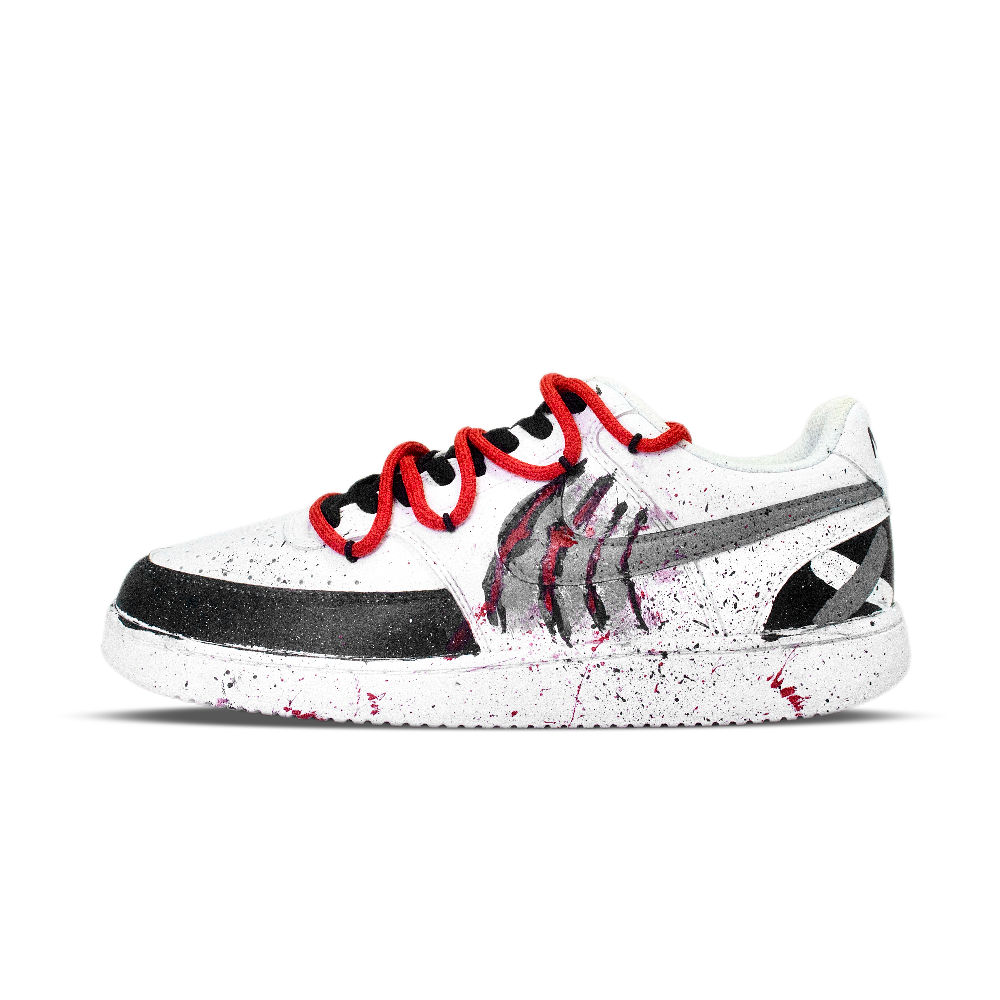 Nike Court Vision 1 Phantom Flame Rope Abrasion Resistant Breathable Low Top Skateboard Shoes Men's Black White Red
