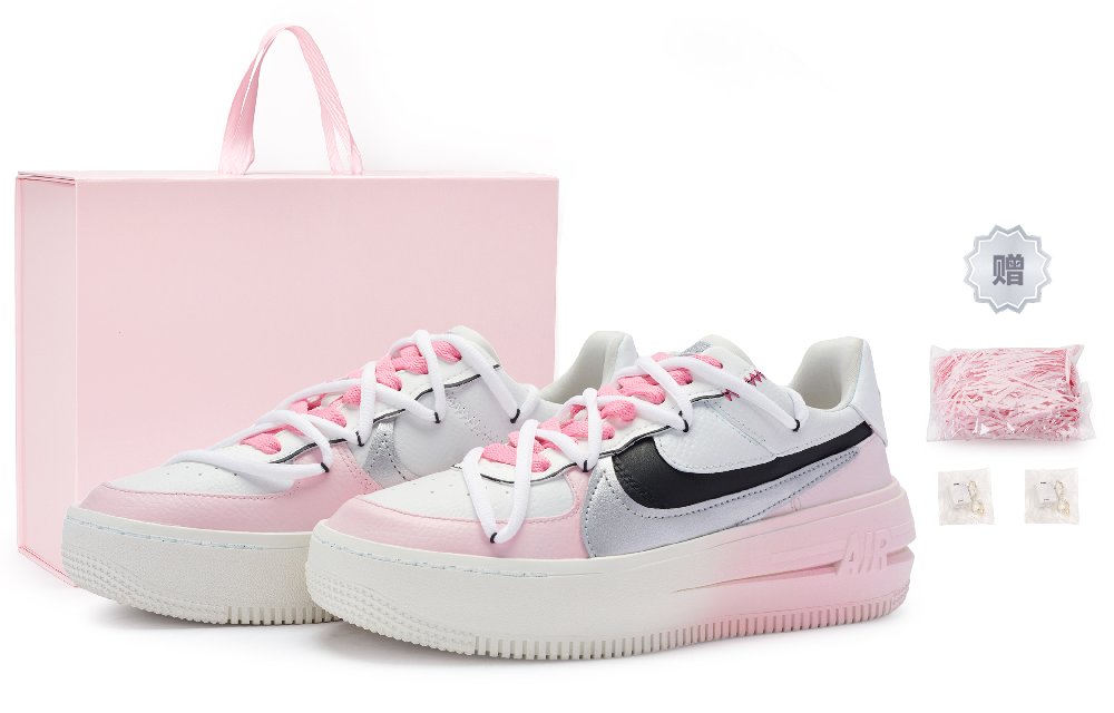 Nike Air Force 1 Skateboard Shoes Women's Low-Top White Silver