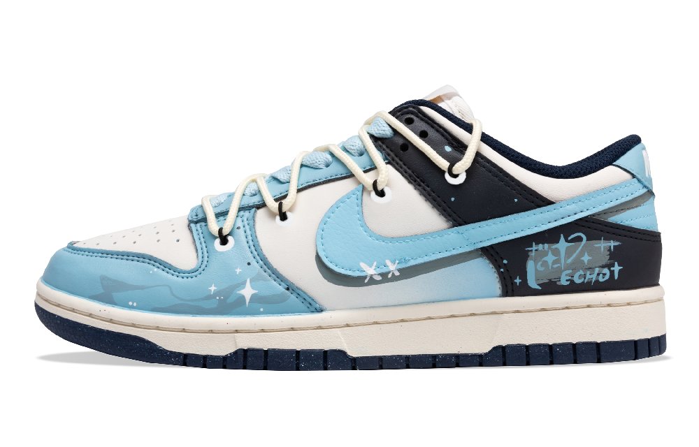 Nike Dunk Abrasion Resistant Slip Resistant Low Top Skateboard Shoes Women's Blue Gray