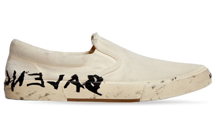 Balenciaga Paris Low Top Slip On Shoes 'Washed White Cotton' Women's купить в интернет-магазине Yoocart с быстрой доставкой по России.