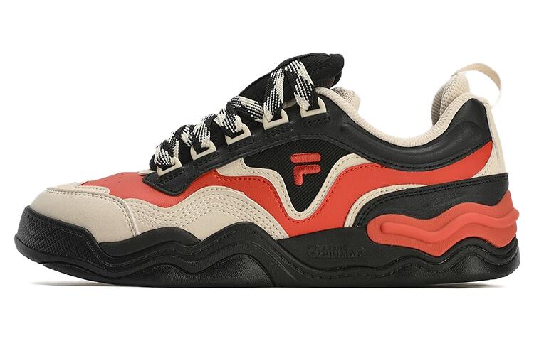 FILA FUSION Cushioning, Wear Resistant Low Top Skateboard Shoes Women's Red Beige