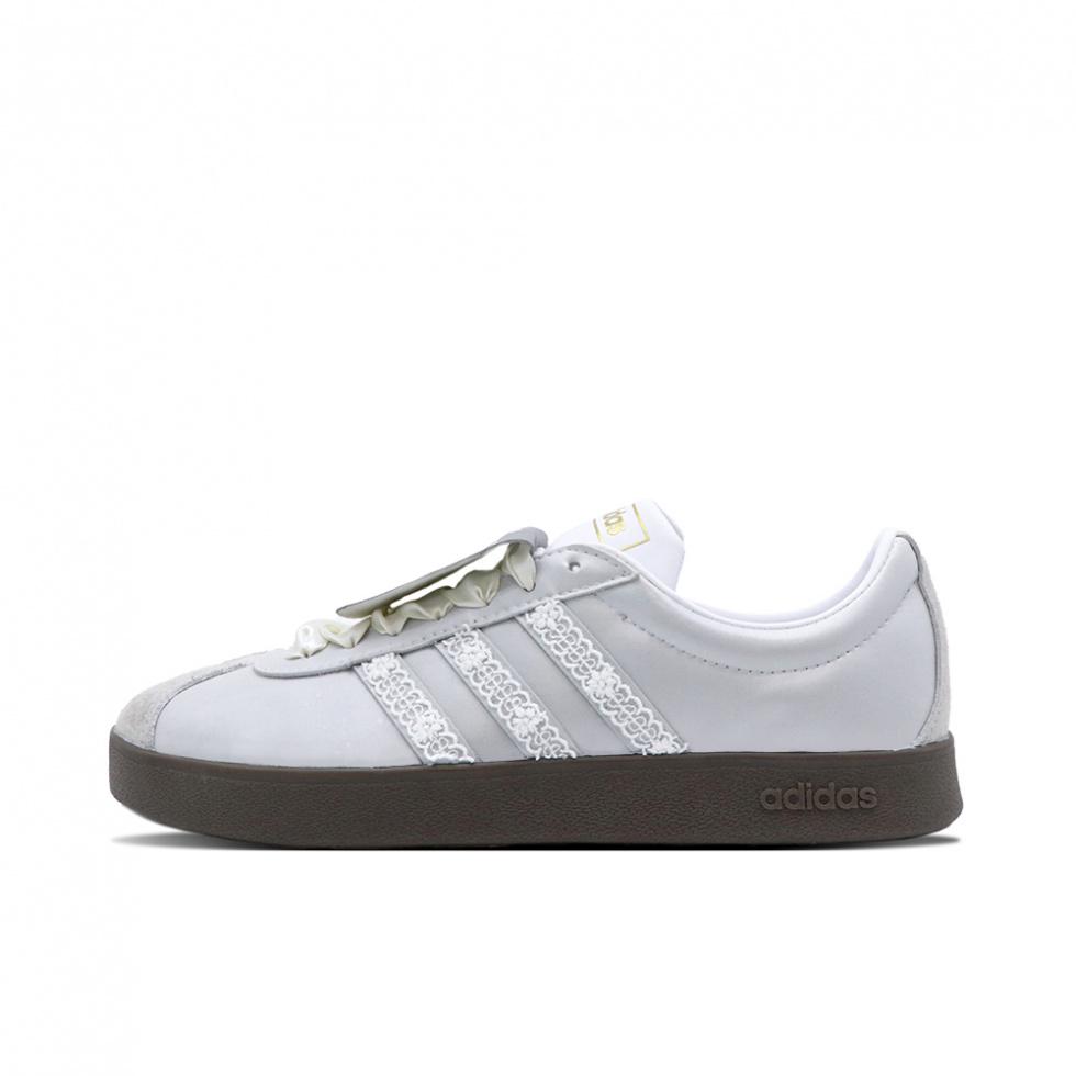 Adidas Neo Vl Court Classic Galaxy Girlish, Lace Slip Resistant Low Top Skateboard Shoes Unisex Silver
