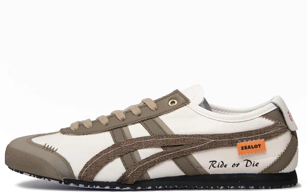 Onitsuka Tiger MEXICO 66 Vintage Wild Anti-Slip Wear-Resistant Low-Top Skateboard Shoes Unisex Beige Brown