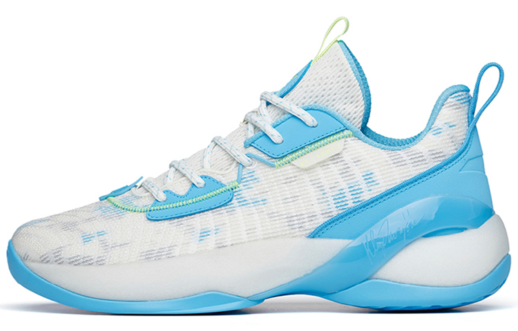 Anta Light Cavalry 7 Cushioning Anti-Slip And Wear-Resistant Low-Top Basketball Shoes White Blue