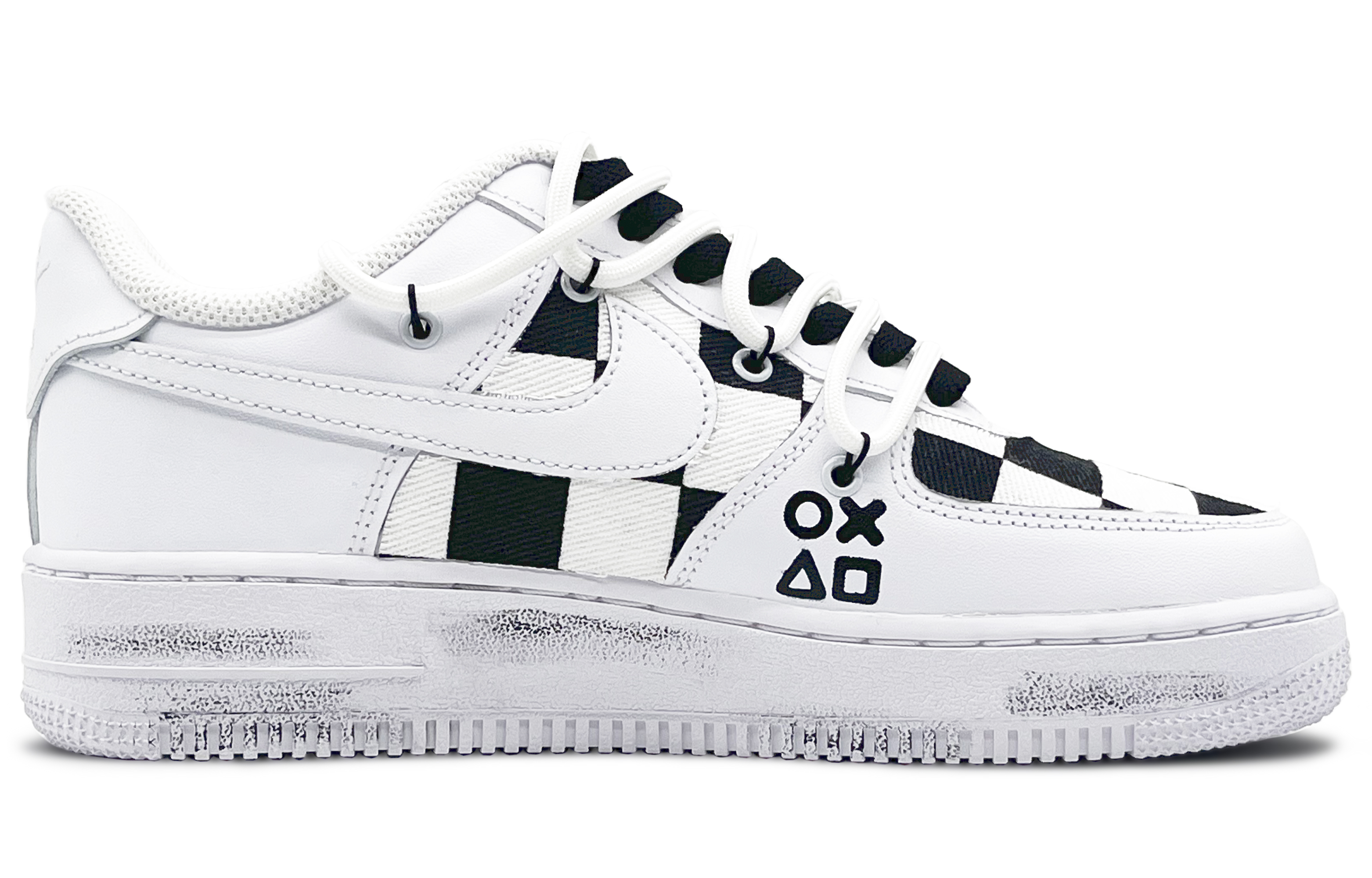Nike Air Force 1 Low-Top Skateboard Shoes Men's Black White купить в интернет-магазине Yoocart с быстрой доставкой по России.