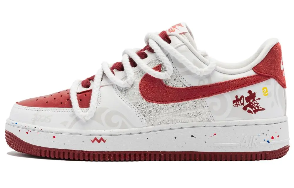 Nike Air Force 1 Sui Ruyi Low-Top Skateboard Shoes Women's White Red