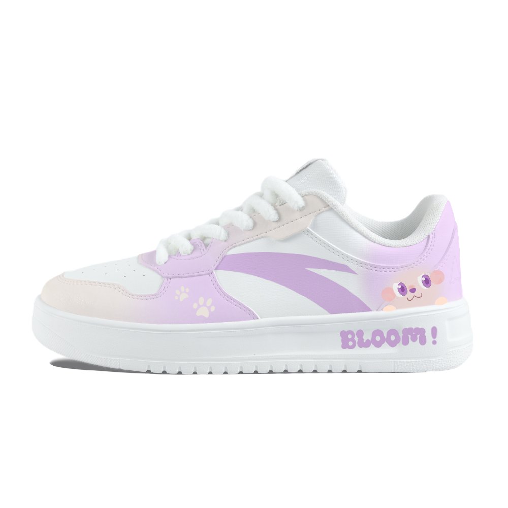 Anta Relaxed Coverage Slip Resistant And Abrasion Resistant Low Top Skateboard Shoes Unisex White Purple