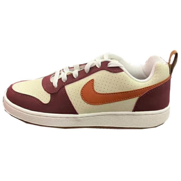 Nike Court Borough Anti Slip Wear Resistant Low Top Skateboard Shoes Women's Yellow Red