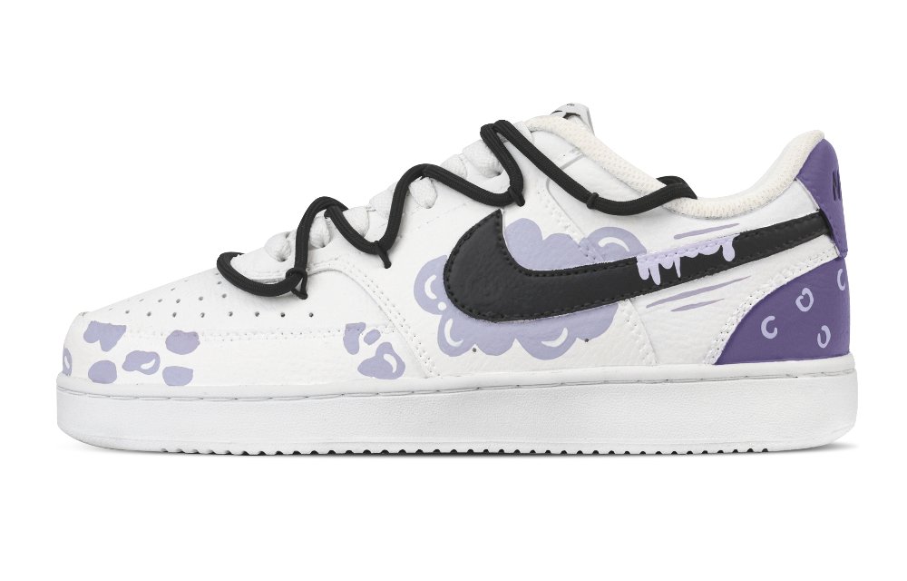 Nike Court Vision 1 Purple Cloud Abrasion Resistant Low Top Skateboard Shoes Men's Purple