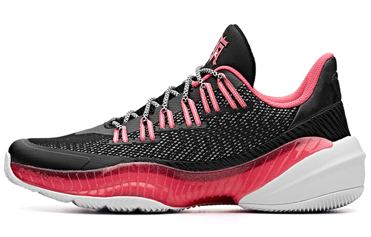 Anta A-Shock Cushioning Anti-Slip And Wear-Resistant Low-Top Basketball Shoes Men's Black Red