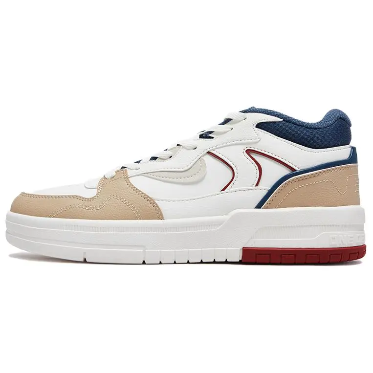 361° Anti Slip Wear Resistant High Top Skateboard Shoes Men's White Beige Blue
