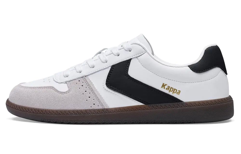 Kappa Back to Back Anti Slip Wear Resistant Low Top Skateboard Shoes Unisex Classic White Black