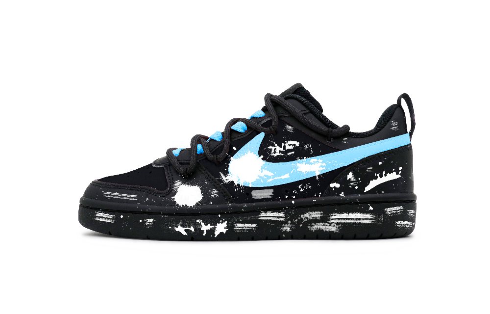 Nike Court Borough Non-slip Lightweight Low-Top Skateboard Shoes Women's Black Blue