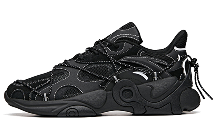 Anta Cushioned Slip-Resistant Abrasion-Resistant Breathable Low-Top Running Shoes Men's Black