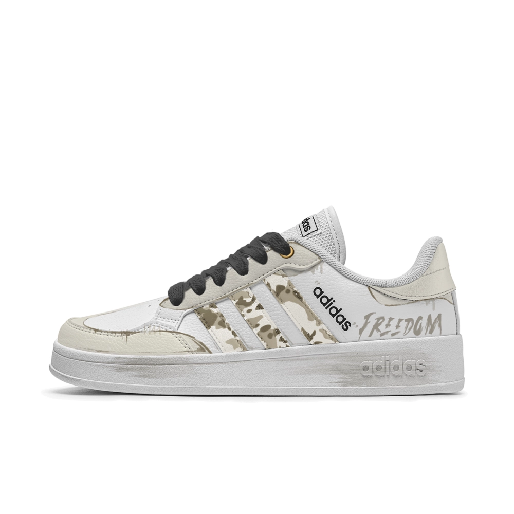 Adidas Neo Breaknet Camouflage Action Abrasion Resistant Low top Skateboard Shoes Unisex Ecru