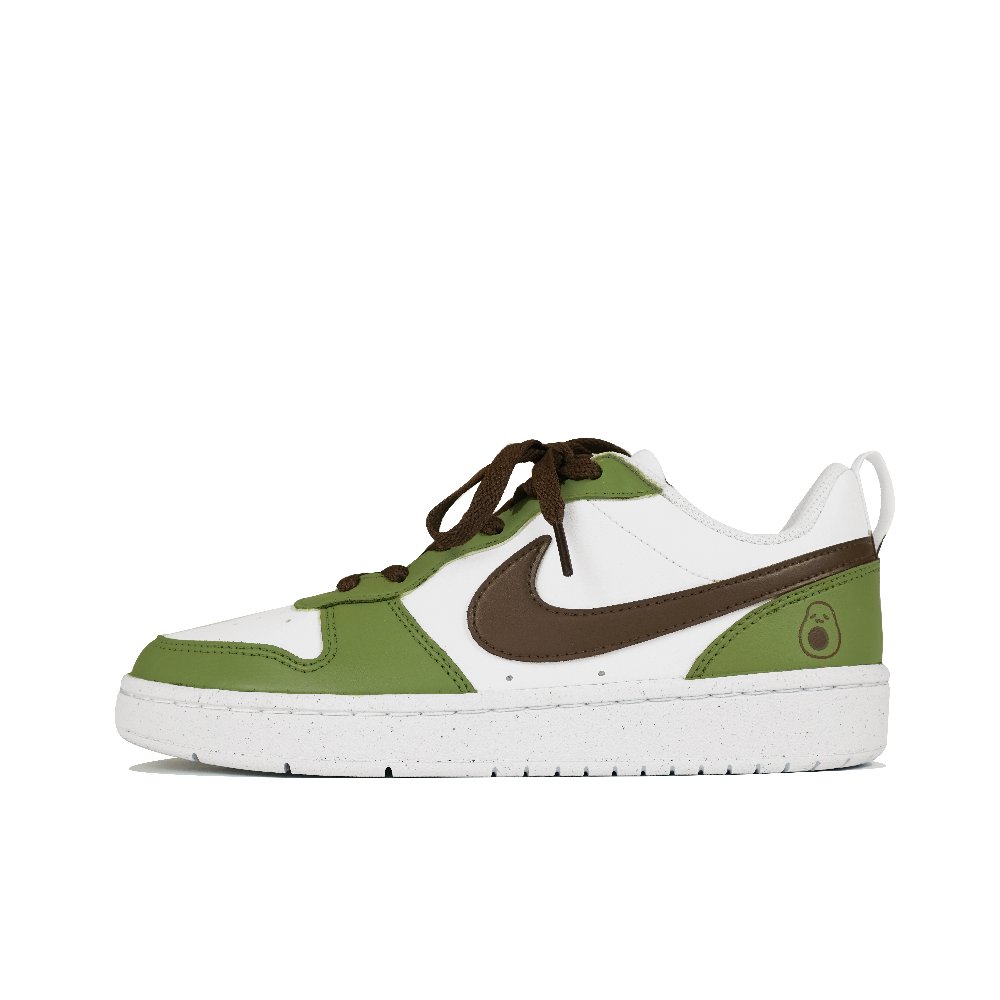 Nike Court Borough Kuji Low-Top Skateboard Shoes GS Brown Green