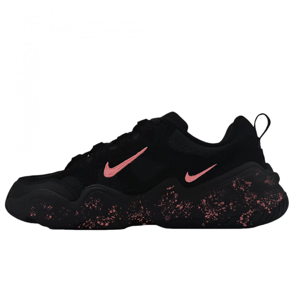 Nike Tech Hera Pink Hook Ink Splatter Breathable And Lightweight Low top Casual Shoes Unisex Pink