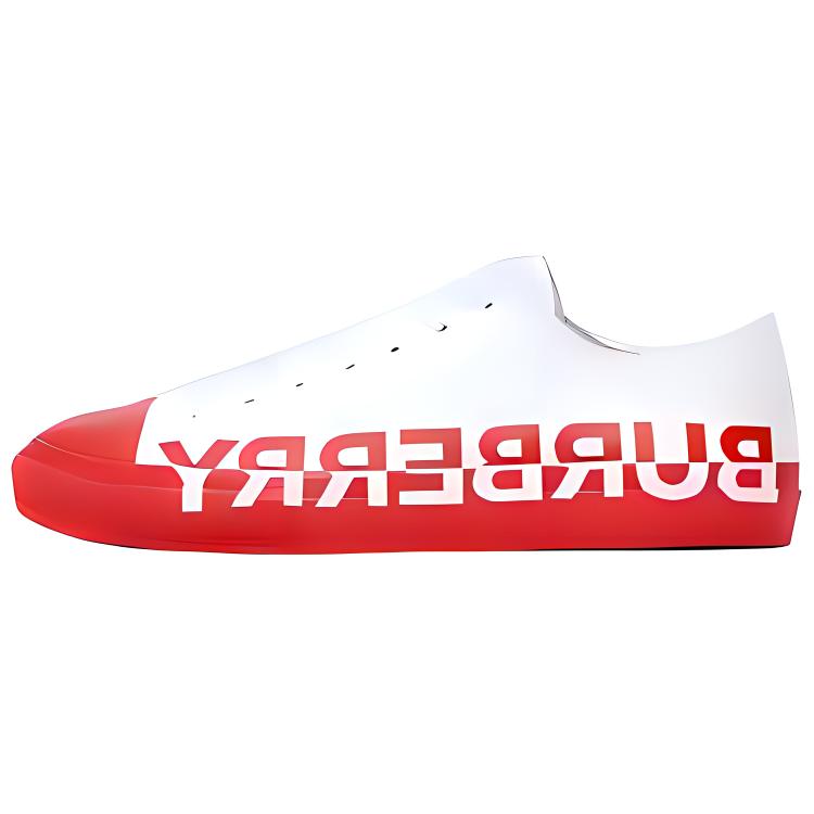 Burberry Low-Top Skateboard Shoes Men's White Red