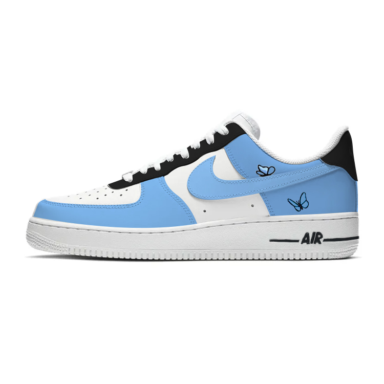 Nike Air Force 1 Anti-Slip Wear-Resistant Low-Top Skateboard Shoes Unisex White Blue
