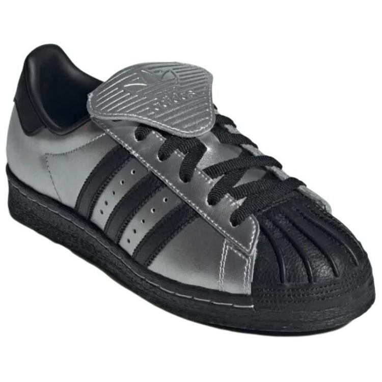 Adidas Originals SUPERSTAR Anti Slip Wear Resistant Low Top Skateboard Shoes Unisex Silver Black