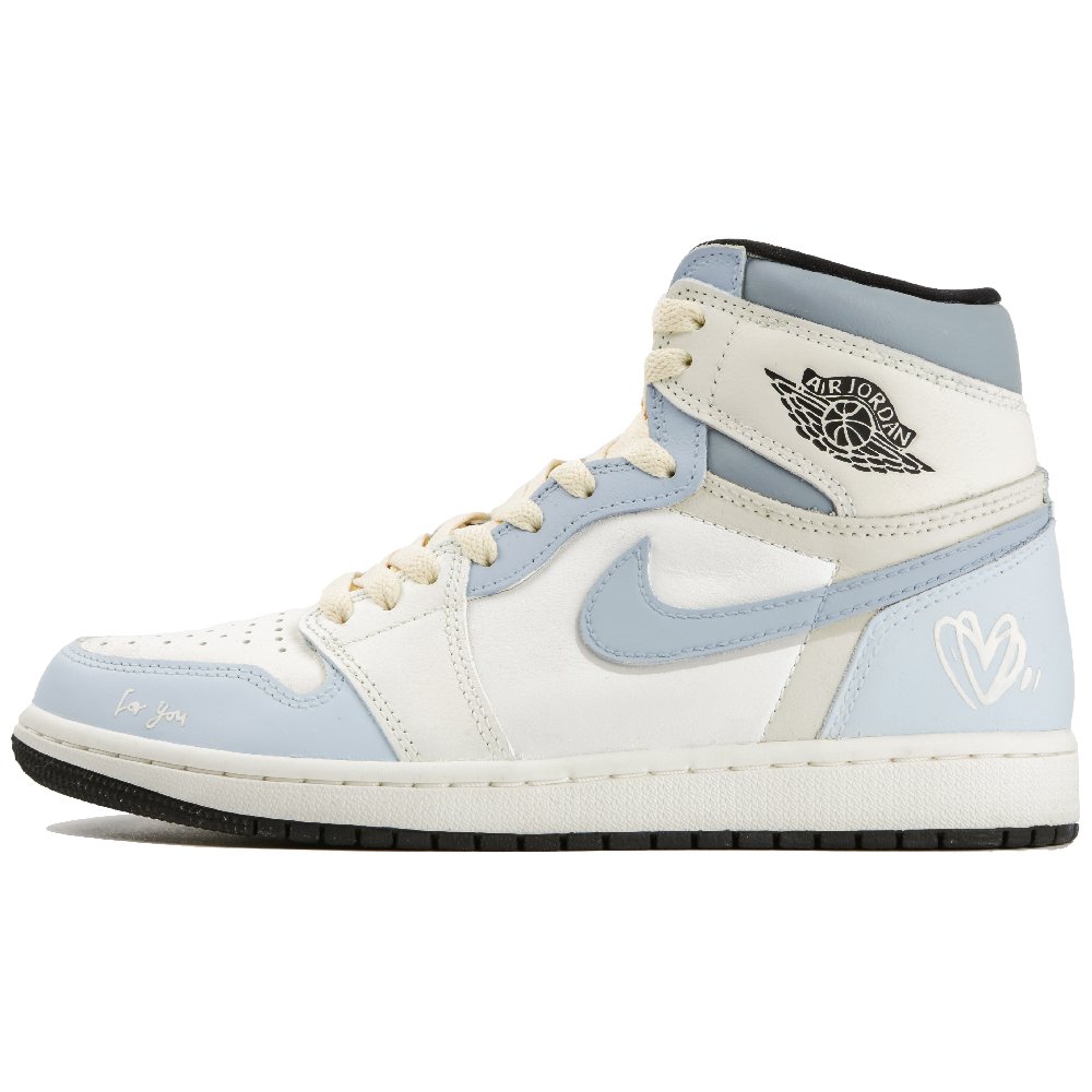 Jordan Air Jordan 1 High-Top Vintage Basketball Shoes Unisex Blue White