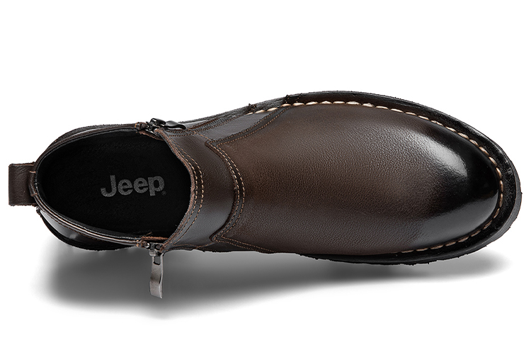 Jeep Casual Leather Shoes Men's High top Dark Brown купить в интернет-магазине Yoocart с быстрой доставкой по России.