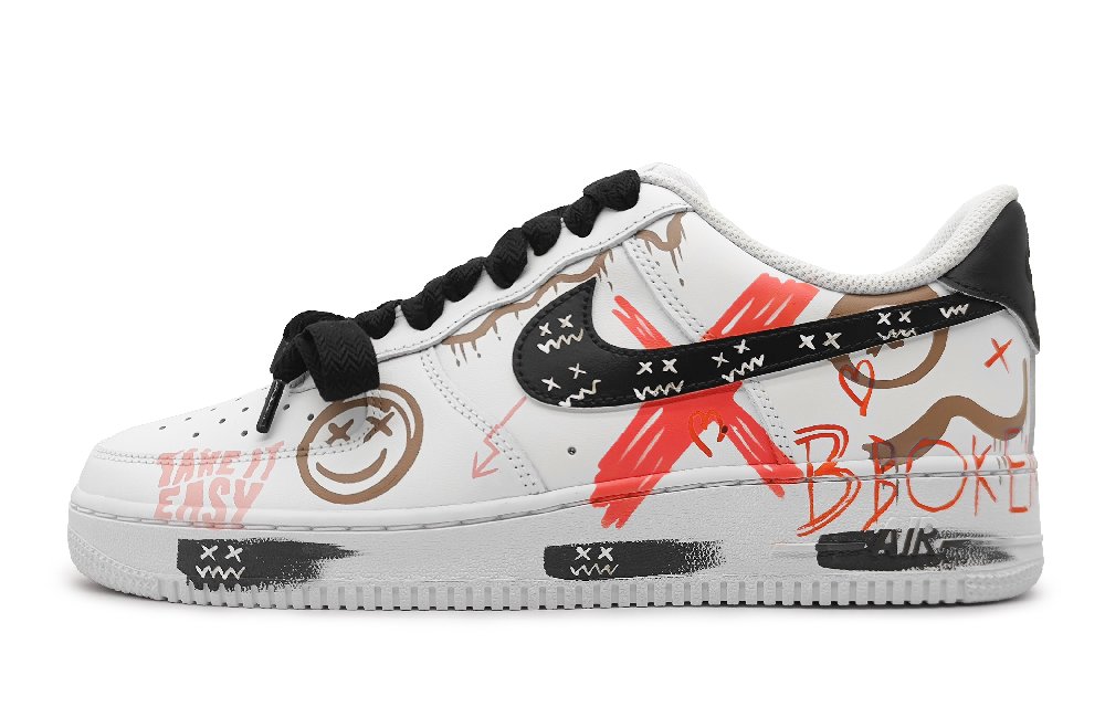 Nike Air Force 1 Low-Top Skateboard Shoes Women's Red Brown