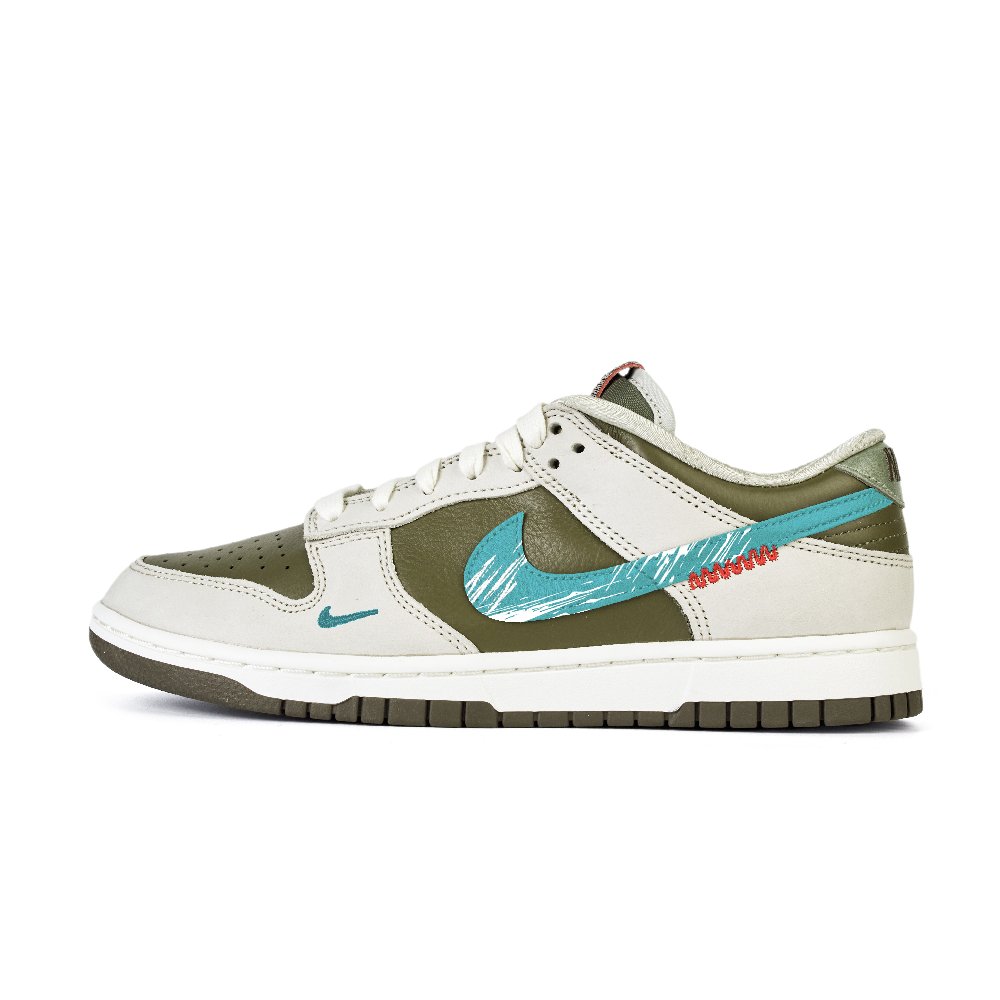 Nike Dunk Anti-Slip Wear-Resistant Low-Top Skateboard Shoes Unisex White Green