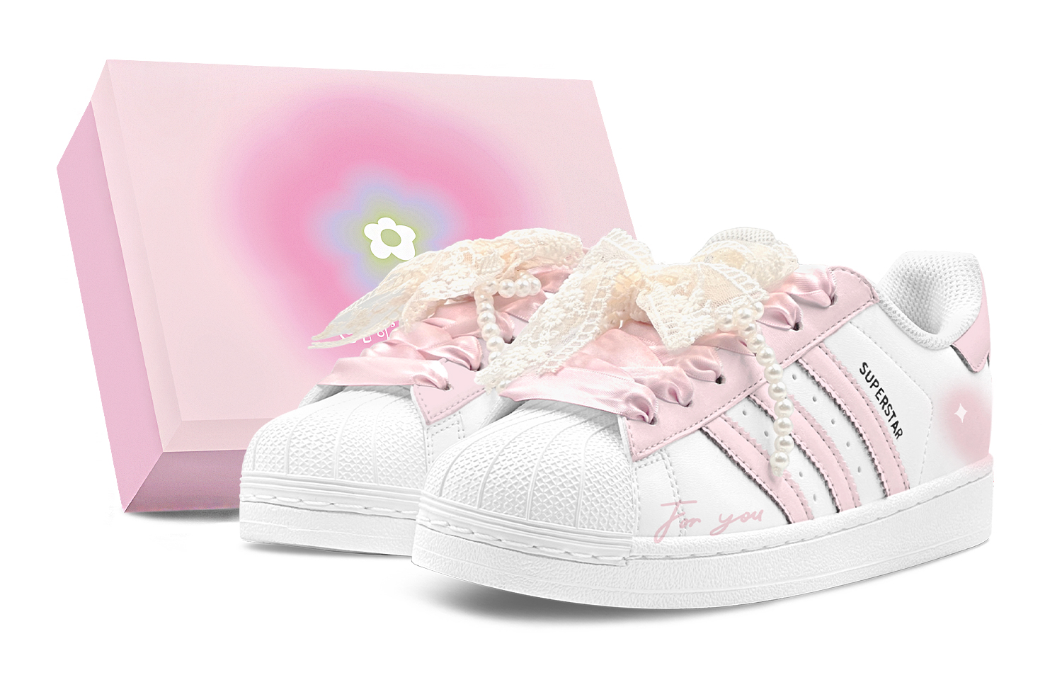 Adidas Originals Superstar Skateboard Shoes Women's Low top Pink
