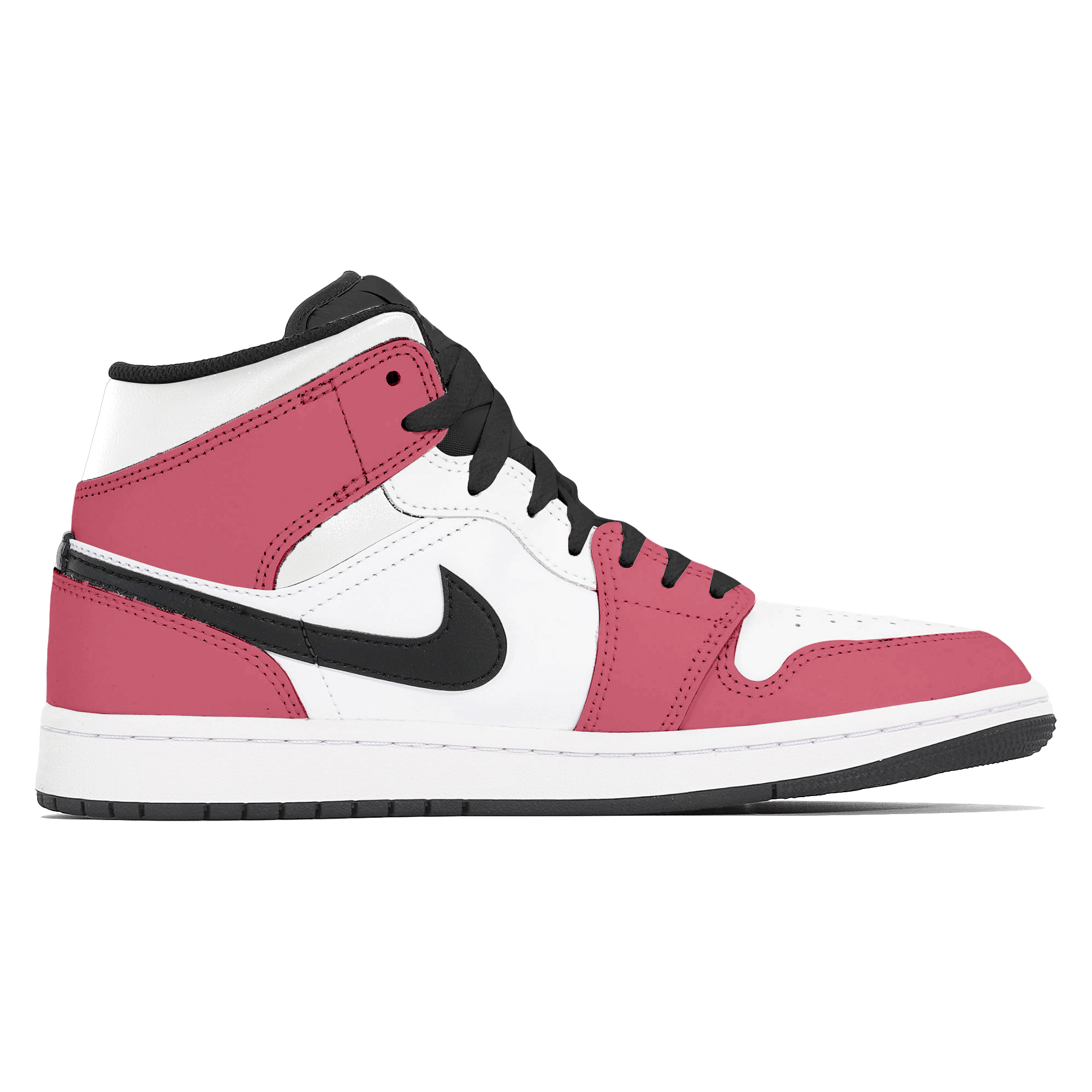 Jordan Air Jordan 1 Abrasion Resistant Slip Resistant Mid top Vintage Basketball Shoes Men's White Pink