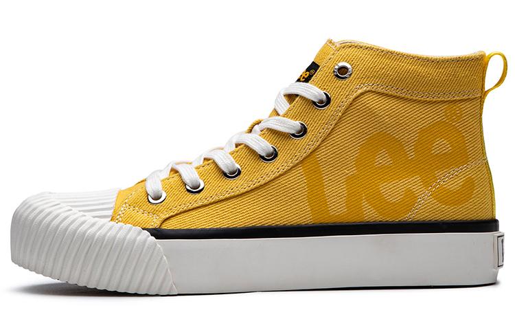 Lee Height Increasing Lightweight Breathable High-Top Canvas Shoes Unisex Yellow Ochre