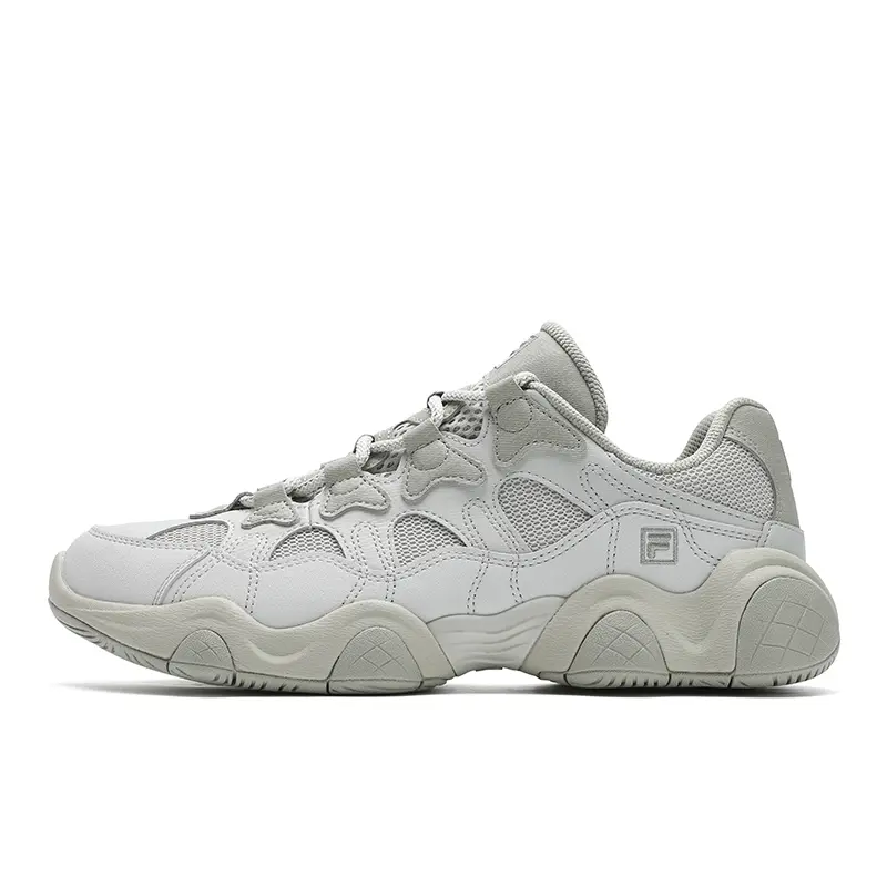 FILA Breathable And Lightweight Low top Casual Shoes Men's Gray Silver