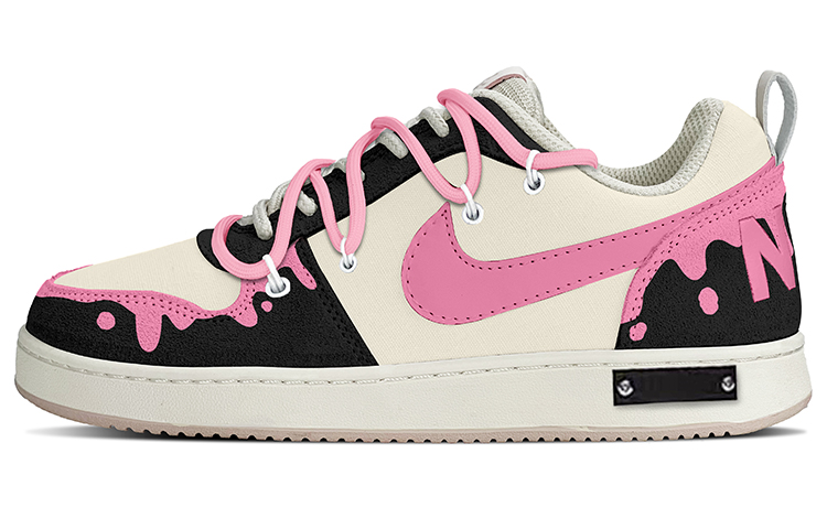 Nike Court Borough PRM Low Top Skateboard Shoes Women's Black Pink