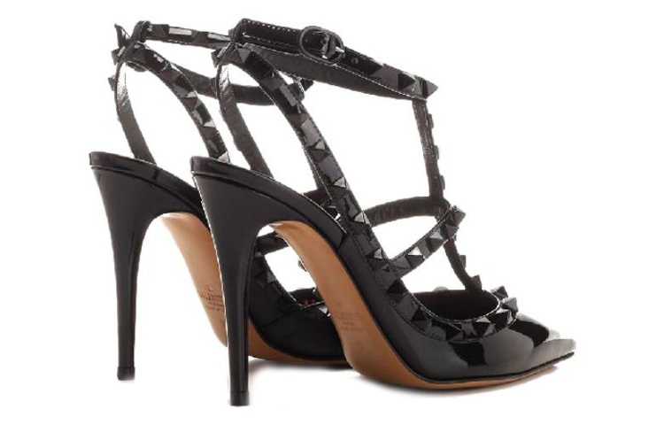 Valentino Rockstud Slim Heel High Heels Women's Black