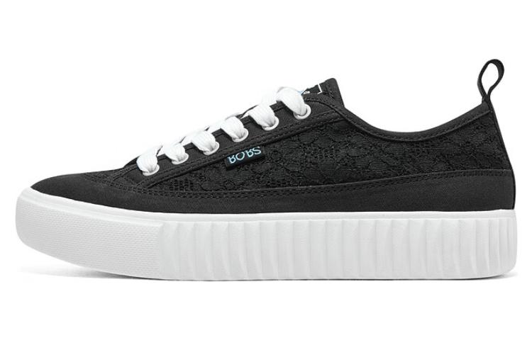 Skechers Royal Kiss Anti-Slip Wear-Resistant Lightweight Breathable Supportive Low-Top Canvas Shoes Women's Black White
