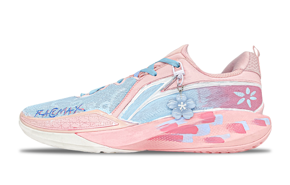 LiNing Speed Ling 2 Cushioning, Breathable, And Resilient Design Low Top Basketball Shoes Men's Pink Blue