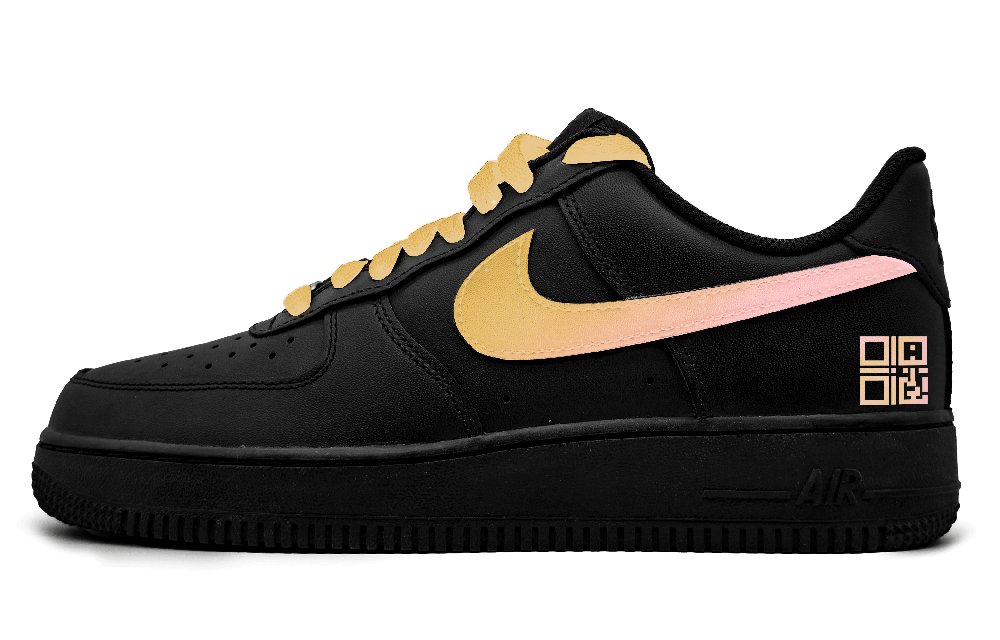 Nike Air Force 1 Low-Top Skateboard Shoes Unisex Yellow Pink Gradient