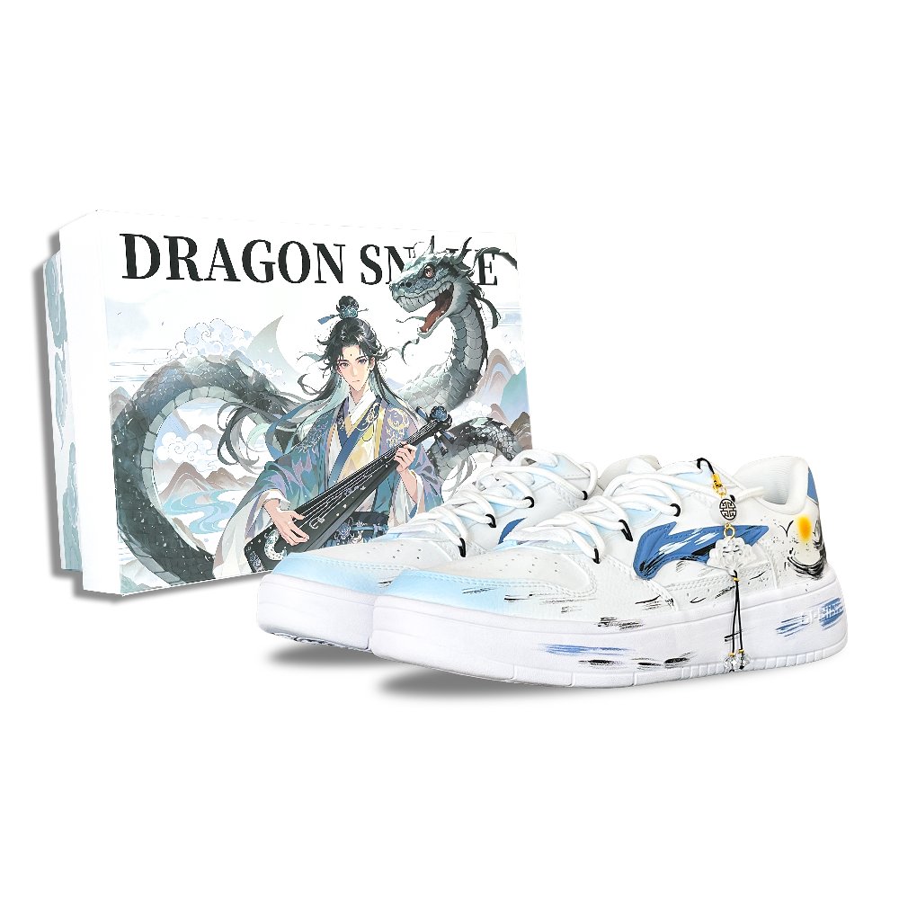 LiNing Pontoon Boats Slip Resistant And Abrasion Resistant Coverage Low Top Skateboard Shoes Unisex Blue White