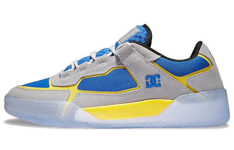 DC Shoes Metric Slip Resistant Abrasion Resistant Low top Skateboard Shoes Men's Blue Yellow Gray