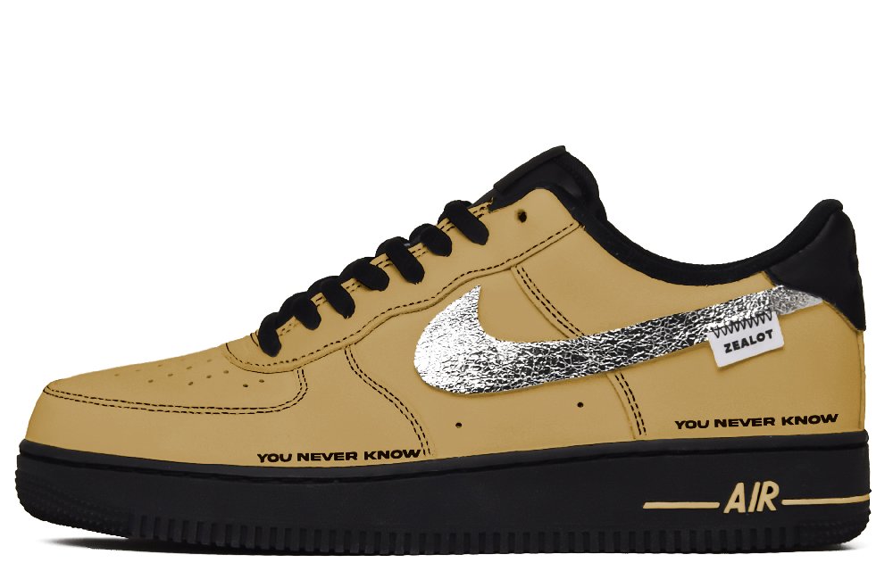 Nike Air Force 1 Brown Trace Anti Slip Wear Resistant Low Top Skateboard Shoes Men's Brown Black