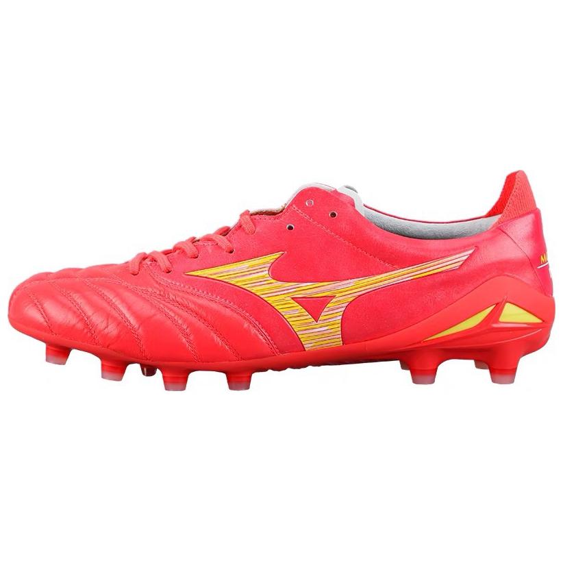Mizuno Morelia Neo FG Rubber Long Studs Cushioning Anti-Slip And Wear-Resistant Soccer Shoes Men's Red Yellow