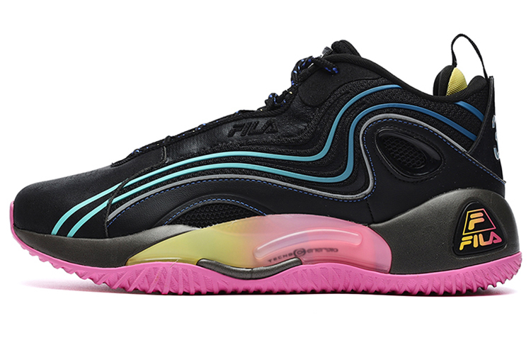 FILA FUSION BALLER Low Top Vintage Basketball Shoes Men's Black Purple