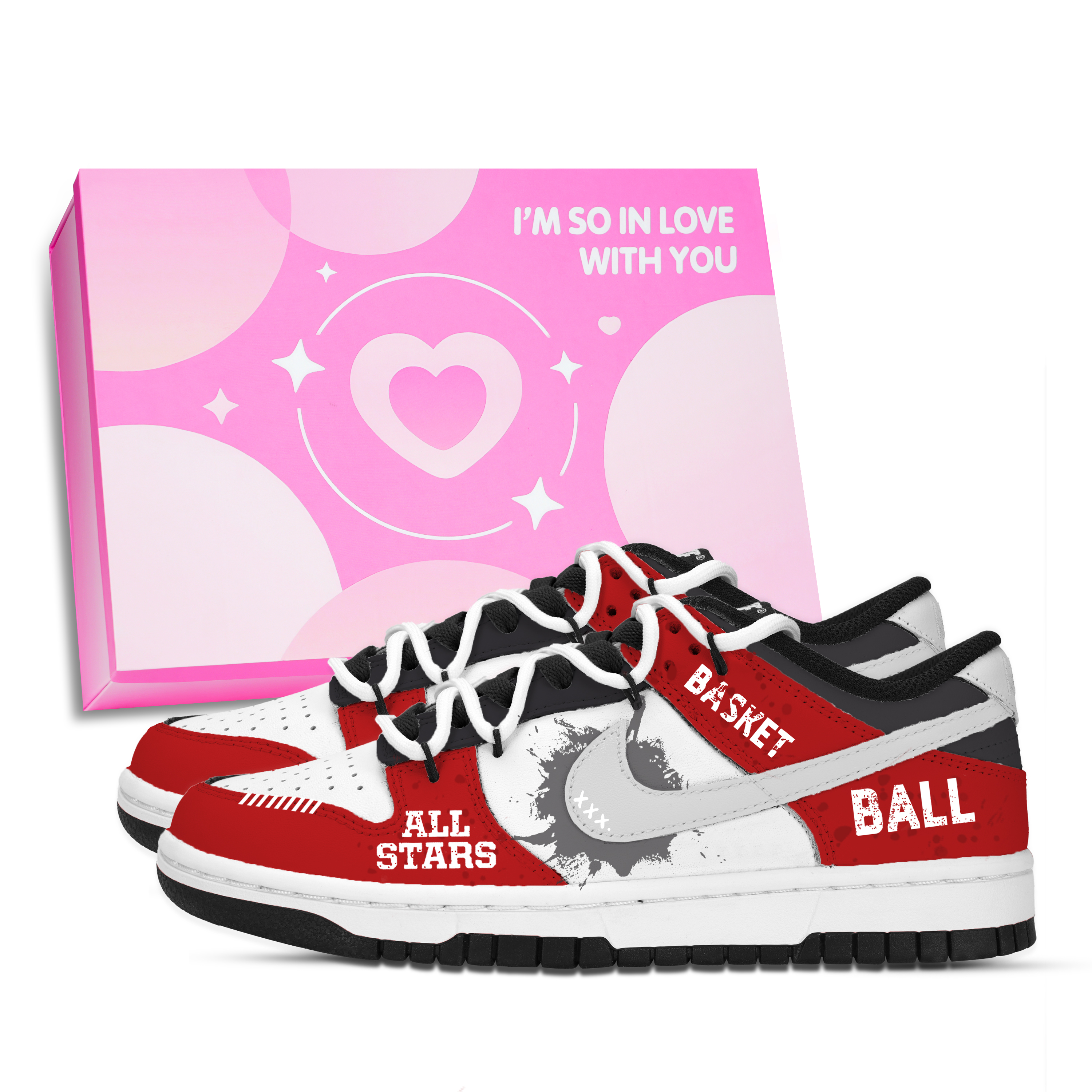 Nike Dunk All Star Roster Abrasion Resistant Low top Skateboard Shoes Unisex Red White Gray купить в интернет-магазине Yoocart с быстрой доставкой по России.