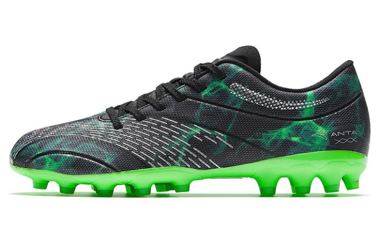 Anta Slip-Resistant Soccer Shoes Men's Black Green