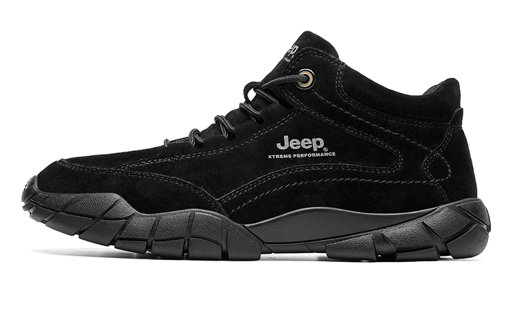 Jeep Mid Top Outdoor Shoes Men's Black